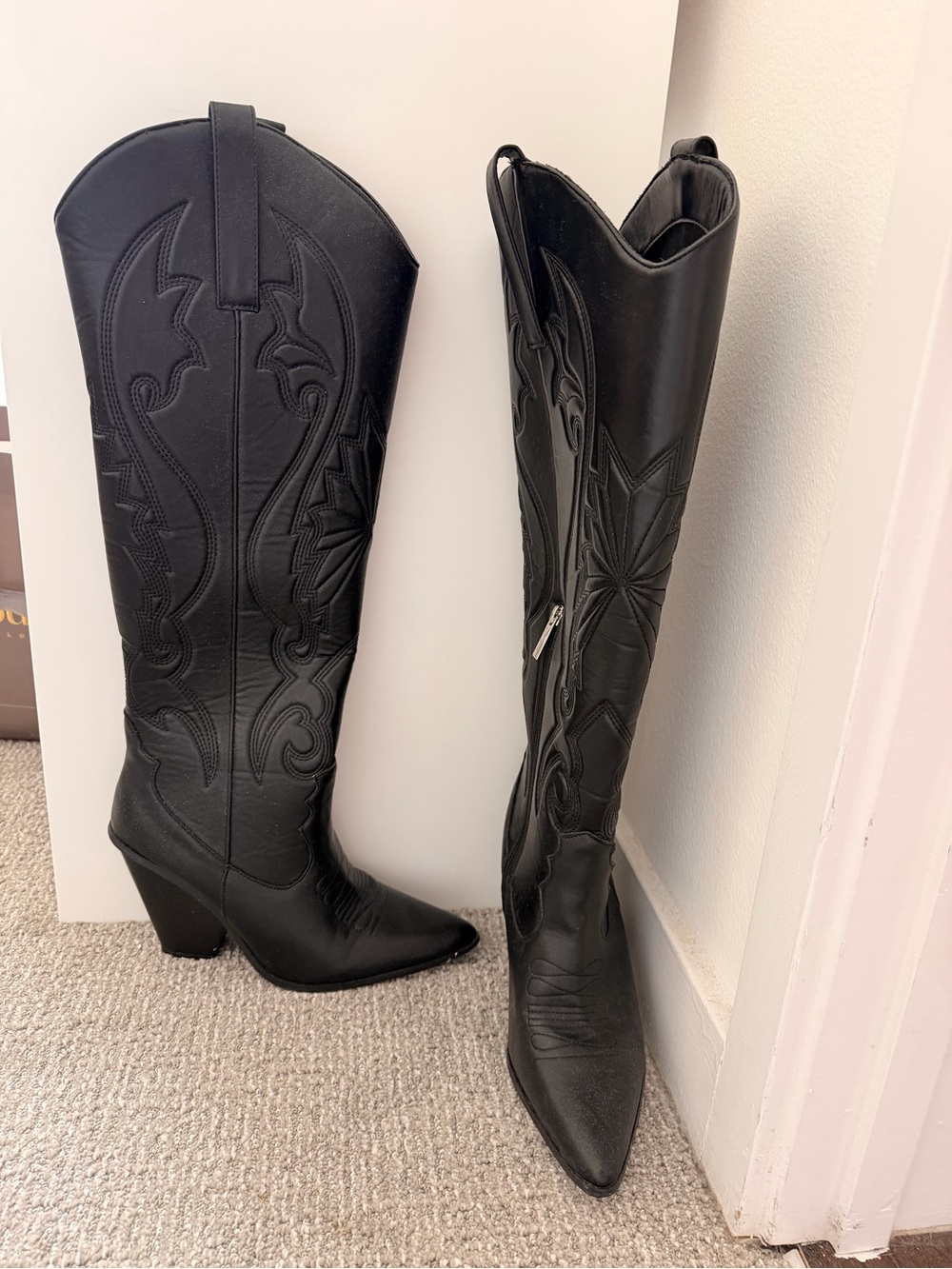 Cape Robbin Black Over-the-Knee Western Boots